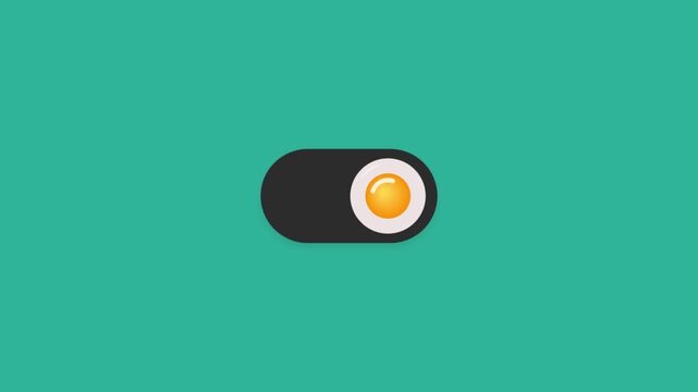 Toggle Switch UI Element Featuring a Sunny Side Up Egg Design for Creative Digital Interfaces