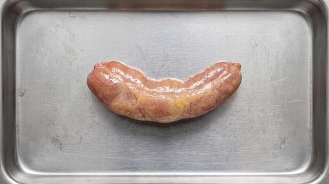 Human Appendix Close Up on Sterile Surgical Tray Medical Anatomy Pathology and Healthcare Research