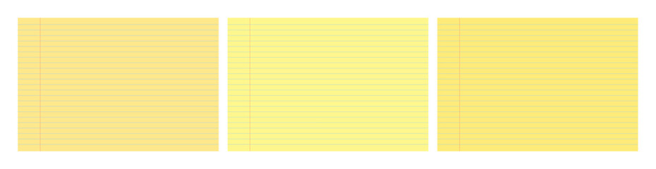Set of yellow legal pad pages with lined designs © dniprodd