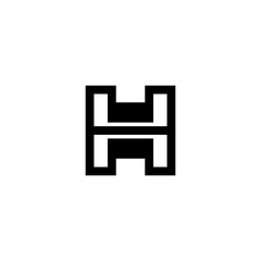 Fototapeta premium Modern Letter H Logo Vector, Geometric Monogram Initial H Icon, Minimal Black Line Alphabet Symbol, Corporate Brand Identity, Clean Professional Typography Design