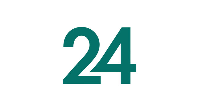 Large Green Number Twenty Four.