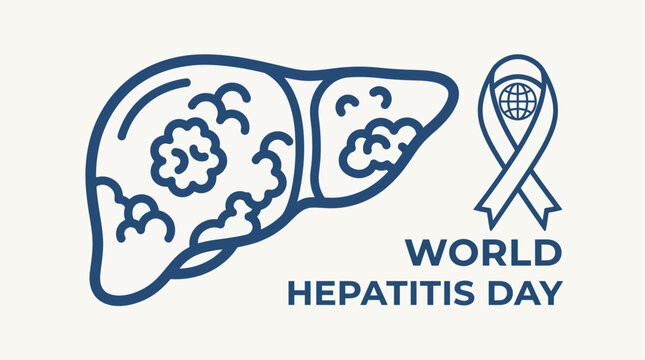 World Hepatitis Day Liver Cirrhosis Concept Line Art Icon