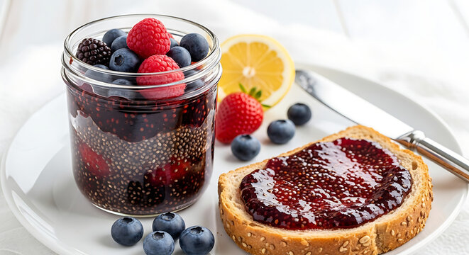 Berry Chia Seed Jam Without Pectin For Low Sugar Toast Topping