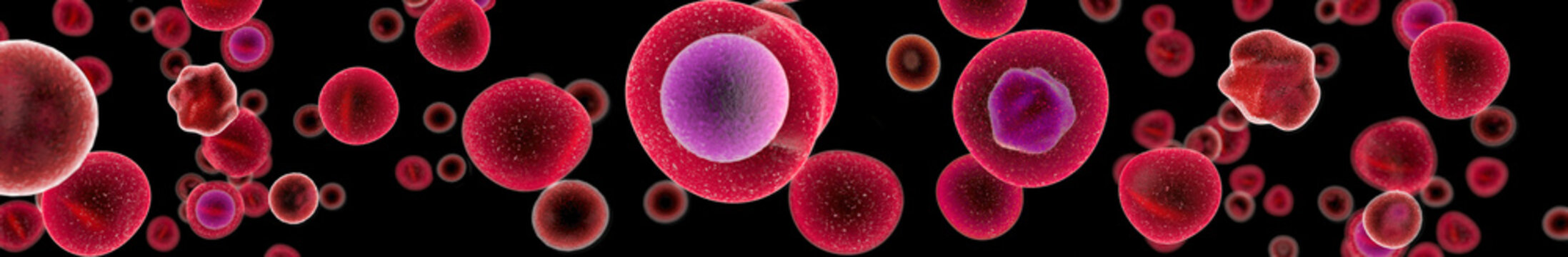 T cells attacking cancer cells, 3D illustration