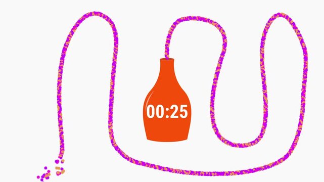 Colorful Explosive Fuse Countdown 30 seconds with timer 30 to 0