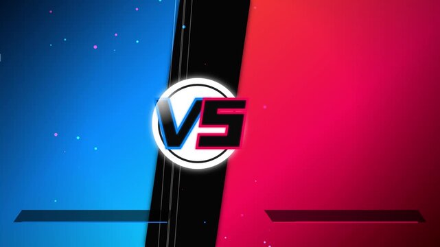 Versus screen. Blue and red versus screen background with central logo