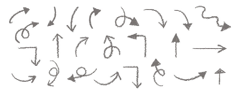 ベクター, EPS, 加工自由, 色変更可, 矢印, アロー, 手書き, かすれ, ラフ, 線画, 手書き風, スケッチ, イラスト, 素材, セット, アイコン, ポップ, かわいい, シンプル, アナログ, クレヨン, 鉛筆, チョーク, 黒板, ビジネス, デザイン, ポスター, バナー, POP, 見出し, 指示, 方向, 誘導, 曲線, 直線, 点線, ループ, ぐるぐる, 記号, マー