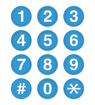 Phone Keypad Numbers and Symbols: A clean and modern graphic illustration of a phone keypad, featuring numbered buttons from 0 to 9, along with the hash and asterisk symbols, all presented in a clear.