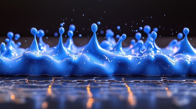 Blue liquid splash, dynamic