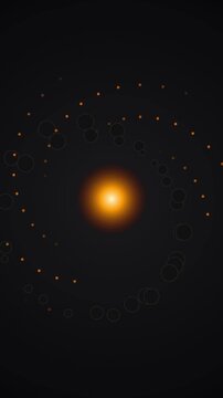 Central Warm Orbs Circling in Dark Space Motion