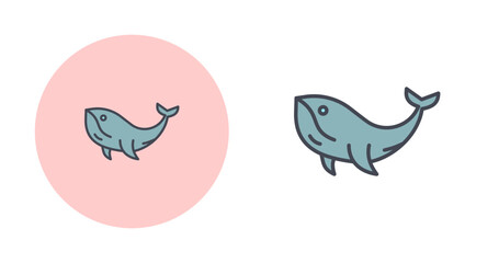 Fototapeta premium Humpback Whale Vector Icon