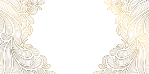 Luxury vintage floral frame with elegant golden line ornament, botanical leaves, art deco details. Book covers, wedding invitation, greeting card, banner, packaging, certificate © marylia17