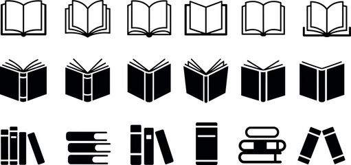 Open book icon vector set isolated on white background library education reading study design collection © SreeChandan