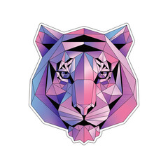 Fototapeta premium Low Poly Tiger Head PNG Sticker