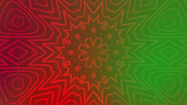 Abstract Green and Red Radial Wave Background with Vibrant Geometric Gradient Texture