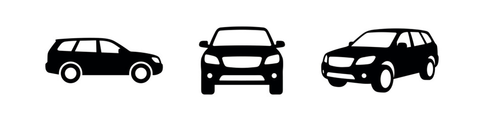SUV car icons showing side, front, and angled views © Lili