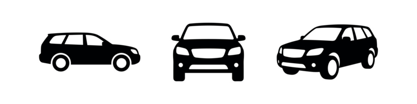 SUV car icons showing side, front, and angled views