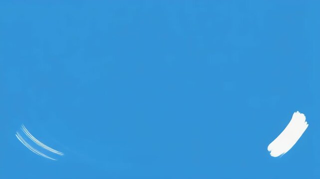 White brush strokes abstract animation over blue background with subtle motion blur and light flares for organic branding