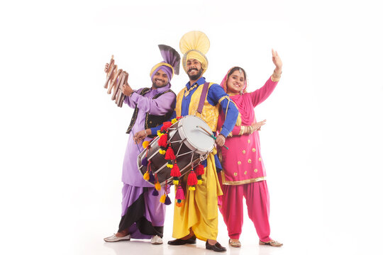 Portrait of bhangra dancers