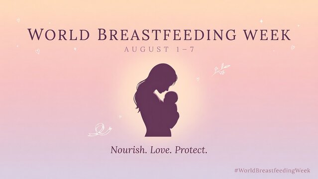 Mother breastfeeding baby illustration