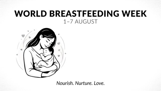 Mother breastfeeding baby illustration
