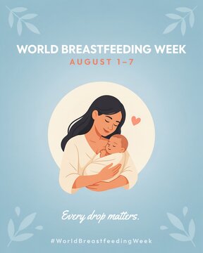 Mother breastfeeding baby illustration