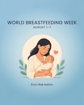Mother breastfeeding baby illustration