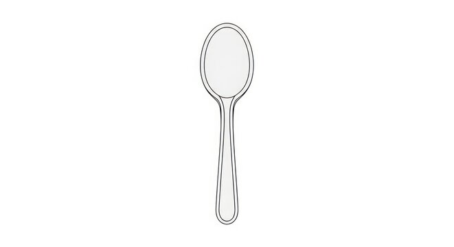 Minimalist outline of a single kitchen spoon