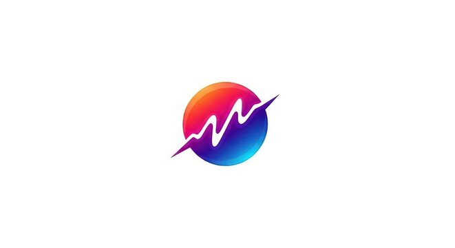 Abstract colorful circular wave logo design on white background