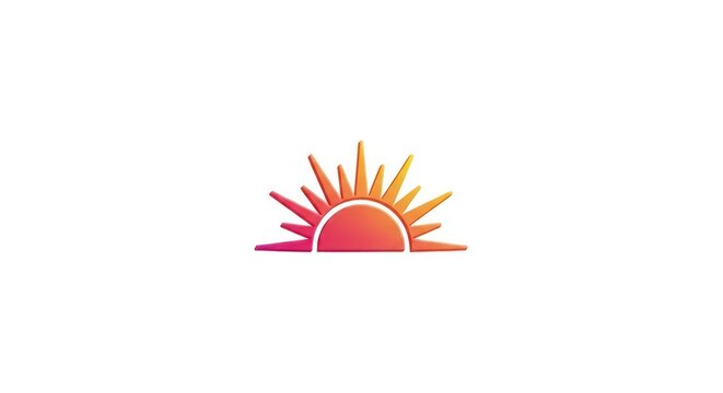 Vibrant sunrise icon with sharp rays and orange gradient