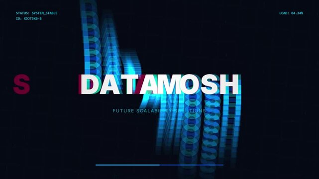 Digital Glitch Effect and Data Mosh Animation on Futuristic Interface