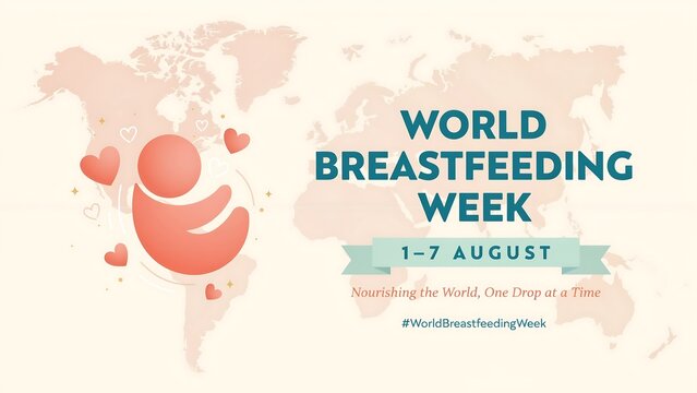 World breastfeeding week illustration with dates