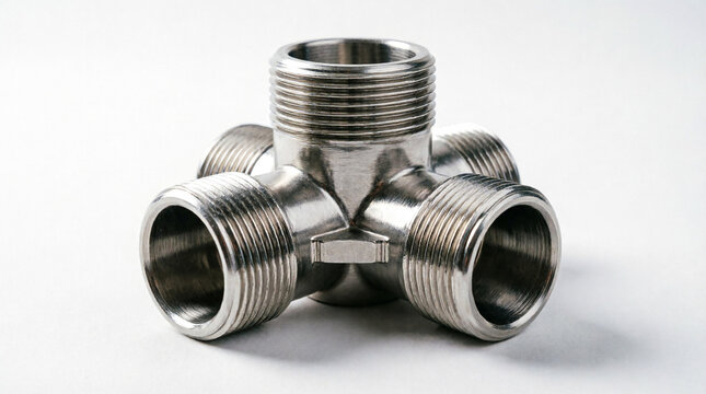 Chrome Plated Brass Five Way Cross Pipe Fitting Union Connector