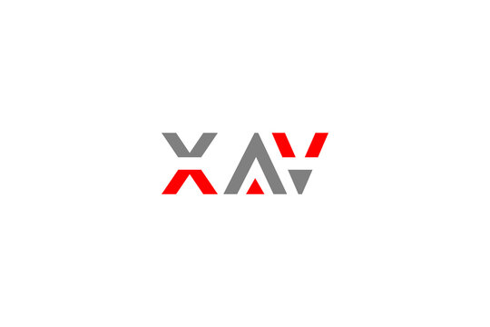 Geometric AVX AX Letter Logo Icon Abstract Red and Grey Monogram Vector Symbol Corporate Branding