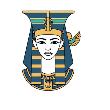 Egyptian Pharaoh Headdress with Face