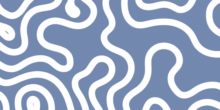 Abstract liquid pattern with flowing white lines on a dusty blue background