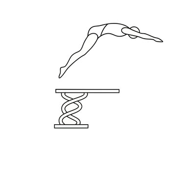 Diver jumping from a diving board