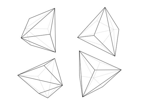 三方四面体　triakis tetrahedron　カタランの立体　catalan solid