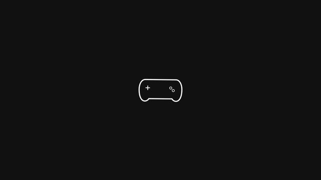 Minimalist gaming controller icon performs smooth rotating motion in this clean high definition digital animation for modern tech media projects