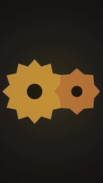 Abstract Gears Interlocking in Dark Night Sky