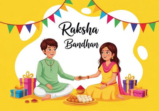 Raksha bandhan celebration with brother and sister