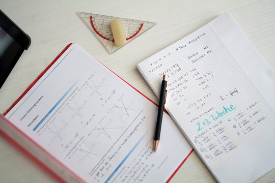 Home schooling, booklet and exercise book