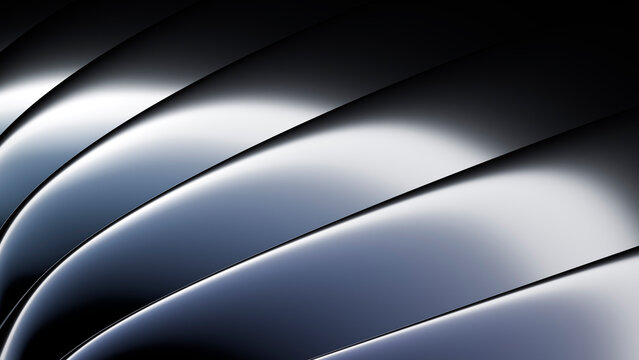 Abstract polished metallic curved surface with copy space