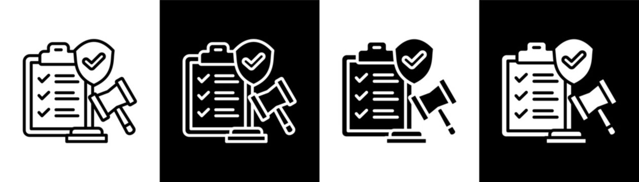 policies white icon set design