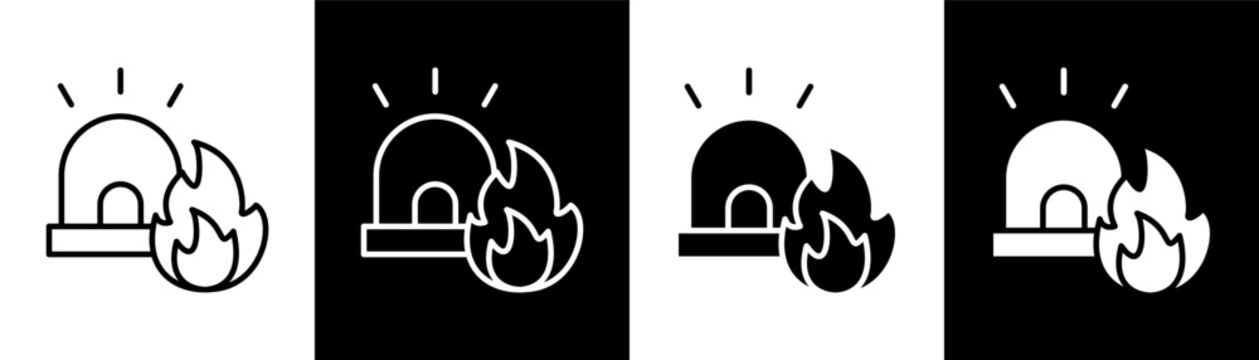 emergency white icon set design