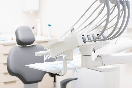 Dental machine and dentist's chair at clinic