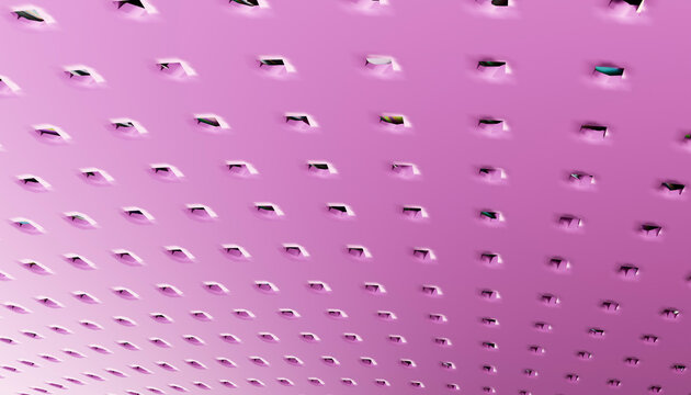 Abstract pink perforated surface background with minimal design