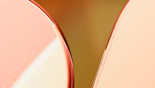 The abstract curved geometry reflects colorful light and shadow