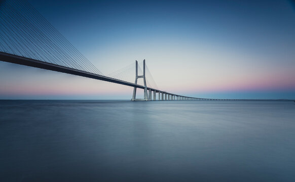 Lissboa, Vasco da Gama bridge in the morning