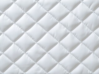 Obraz premium White quilted fabric with a diamond stitch pattern, showing soft texture and subtle shadows.